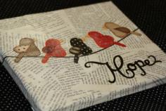 Okay, so this is mod podging a blank canvas, but it could easily be adapted to gift wrapping - wrap in newspaper and use cricut to decorate. Canvas Ideas