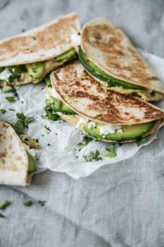 Vegetarian Pita with feta, avocado, hummus
