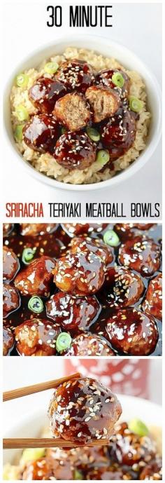 Sriracha Teriyaki Turkey Meatballs
