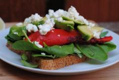 Feta, Avocado and Roasted Red Pepper Sandwich 1