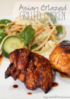 big red clifford: asian glazed grilled chicken  asian noodle salad