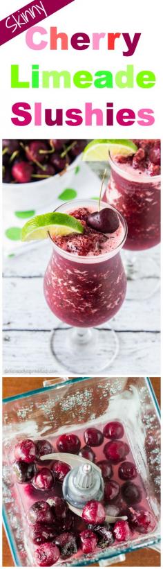 Skinny Cherry Limeade Slushies #SweetNLowStars #ad