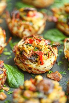 Breakfast Hash Brown Cups | Damn Delicioius