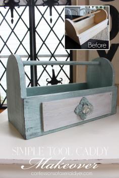 For tools, add mason jars and flowers, ir use as a utencil caddy when entertaining!  Simple Tool Caddy Ma .. [Via Pinterest]