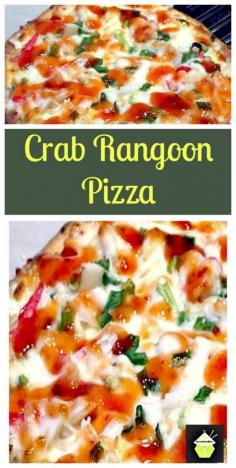 Crab Rangoon Pizza. A fabulous easy recipe giving you great flavors and such a pretty color too!