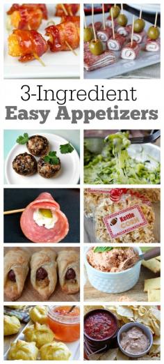 Ten 3-ingredient Easy Appetizer Recipes- these are great to have on hand for parties