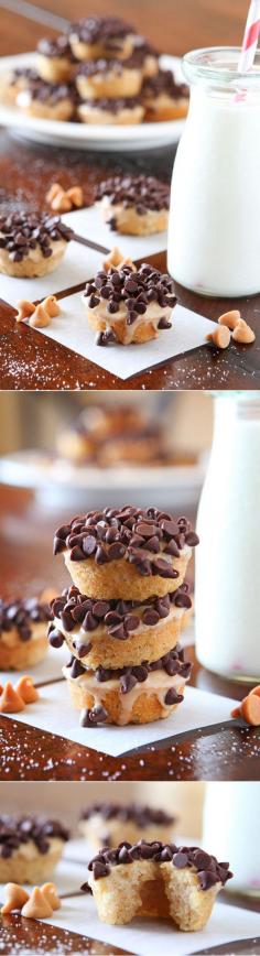 Chocolate Peanut Butter Banana Bread Mini Donuts