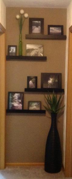 End of hallway photo display. Cute idea