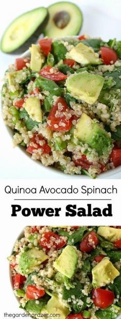 Quinoa Avocado Spinach Salad We are an Advocare family and I would love to share Advocare with you! http://www.advocare.com/130945767 quinoa recipes, quinoa recipes easy, easy quinoa recipes, quinoa salad recipes, red quinoa recipes, quinoa breakfast recipes, healthy quinoa recipes, best quinoa recipes, quinoa recipes for kids, quinoa chicken recipes