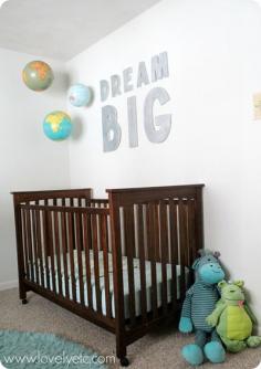 hanging globes over crib