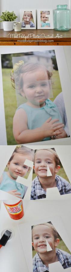 
                    
                        This photo initial art is so easy to make! The gifting possibilities, too, are endless . . . .this photo initial art would be perfect for a baby gift, a family holiday gift, or even a wedding present (just use the couple's last initial).
                    
                