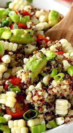 End of Summer Corn, Tomato, and Avocado Quinoa Salad [ SkinnyFoxDetox.com ] #salad #skinny #health