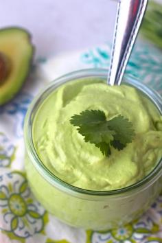 Creamy Avocado Cilantro Dressing - Liver cleansing diet raw food recipes.
