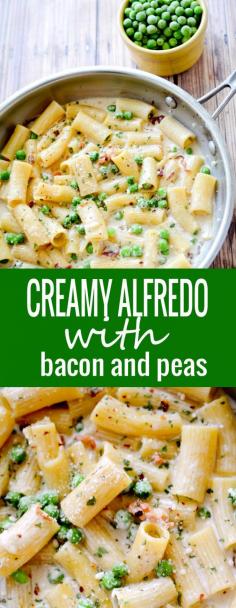 
                    
                        Creamy Alfredo with Bacon and Peas - Recipe Diaries
                    
                