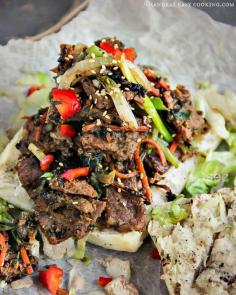 Bulgogi Ciabatta Sandwich #Recipe #bulgogi #homemade {marinated then grilled beef in between Ciabatta bread}