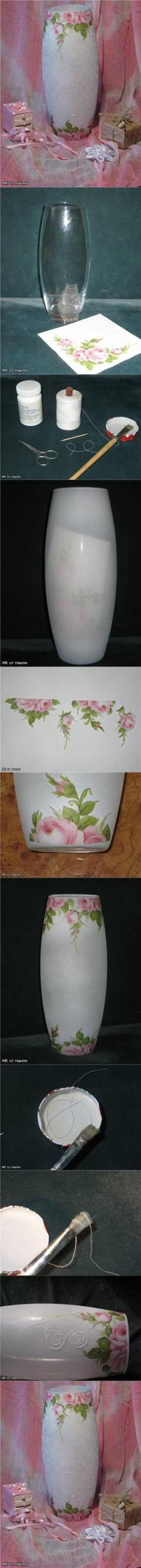 DIY How to Paint a Glass Jar | UsefulDIY.com....(i say, WOW!!! this is so beautiful! very intricate detail. inspiring picture tutorial, too!)....