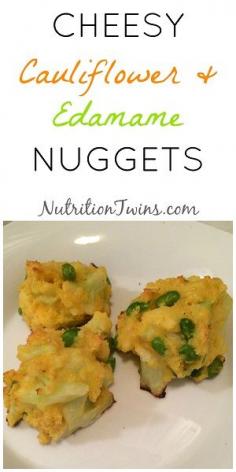 Cheesy Cauliflower and Edamame Bites | Rich, Crunchy & Creamy | Guilt-free Comfort Food | Made with @Eggland's Best .client | For MORE RECIPES please SIGN UP for our FREE NEWSLETTER www.NutritionTwins.com