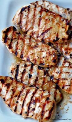 Best Grilled Chicken Recipe 1/4 cup cider vinegar 3 tablespoons Dijon mustard 3 cloves garlic, minced 1 lime, juiced 1/2 lemon, juiced 1/4 cup brown sugar 1 1/2 teaspoons kosher salt ground black pepper to taste 1/4 cup extra virgin olive oil 6 skinless, boneless chicken breast halves