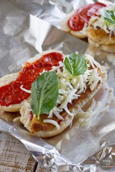 
                    
                        Oven Baked Chicken Parmesan Sandwiches on www.tasteandtellb...
                    
                