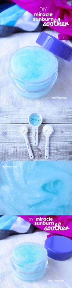 
                    
                        Miracle Sunburn Soother helps nourish, calm, cool, and protect sunburned skin. It smells wonderful, is so simple to make, and helps prevent peeling when used regularly.
                    
                