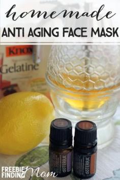 Kick the signs of aging to the curb with this homemade anti-aging face mask. Simply combine a handful of ingredients (many of which you likely have in your kitchen already) and a couple of drops of frankincense and lavender essential oils and you have yourself a powerful DIY beauty recipe that will combat the signs of aging. Before you consider extreme treatments like Botox to diminish wrinkles and firm the skin, give this homemade beauty recipe a try. I need this. Cuz I'm old.