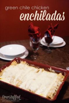 This #green #chile #chicken #enchilada #recipe is so #easy and #quick to put together, plus it's #glutenfree! #family #dinner #favorites