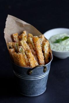 
                    
                        Baked Zucchini Fries with Pesto Yogurt Dipping Sauce…112 calories and 3 Weight Watchers PP | cookincanuck.com #recipe #vegetarian
                    
                