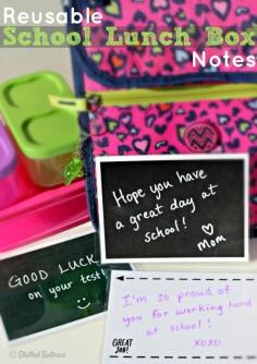 Reusable Lunch Box Notes for Back to School kids lunches | TodaysCreativeBlog.net