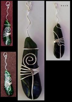 pendant wire wrap - interesting idea, though connecting/bail end needs to   be more secured.