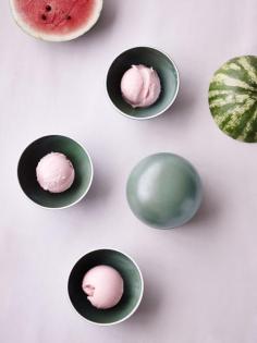 noms | watermelon and coconut milk ice cream recipe, via @kinfolkmagazine