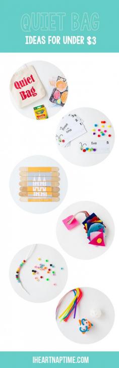 DIY quiet bags -great to take to church, appointments or to pull out for kids who no longer nap!