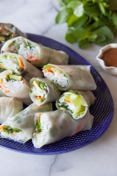 Shrimp avocado spring rolls