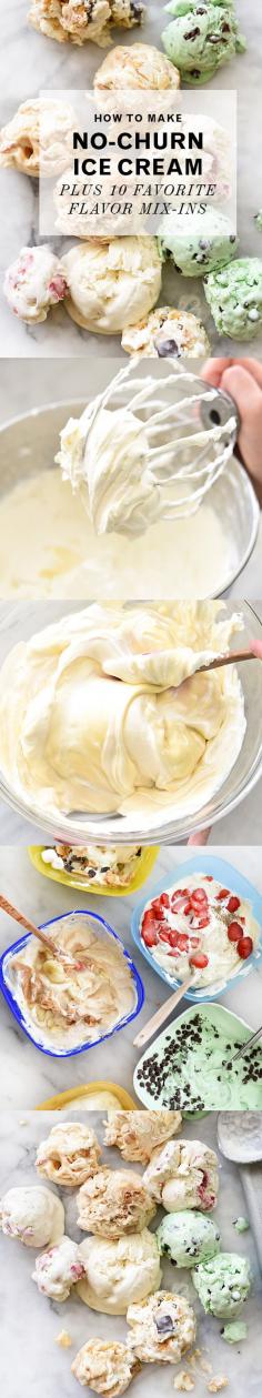 
                    
                        It only takes 3 ingredients to make No-Churn Ice Cream! Plus, 10 favorite mix-ins for the easiest ice cream ever | Heidi | FoodieCrush
                    
                
