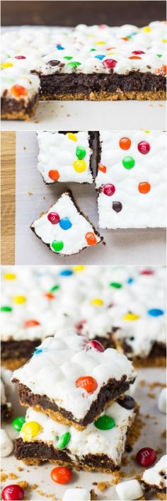 
                    
                        A buttery graham cracker crust layered with fudgy brownie, gooey marshmallows, and colorful M&M’s®. Skip the campfire and enjoy S’mores Brownies anytime!
                    
                