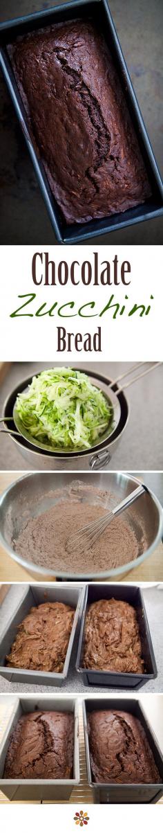 
                    
                        Best Chocolate Zucchini Bread! Rich, moist, tender crumb, super chocolatey. On SimplyRecipes.com
                    
                