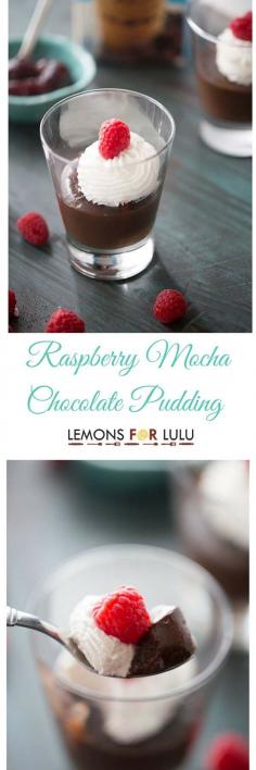 
                    
                        No box here! Homemade chocolate pudding couldn’t be easier to make at home! A litlte raspberry jam and mocha iced coffee make this pudding a real decadent treat! lemonsforlulu.com #IDelight #InternationalDelight
                    
                