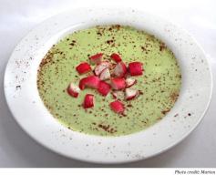 
                    
                        Cold Cucumber Avocado Soup with Radish Garnish
                    
                