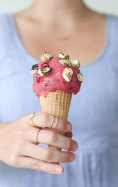 
                    
                        Toasted marshmallow + blueberry ice cream cone
                    
                