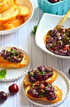 
                    
                        Balsamic Roasted Cherry Gorgonzola Bruschetta
                    
                