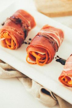 
                    
                        Prosciutto-Wrapped Sweet Potato Noodle Rolls
                    
                