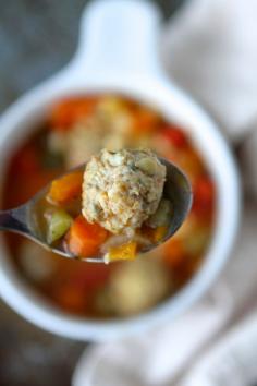 Veggie Chicken Meatball Soup