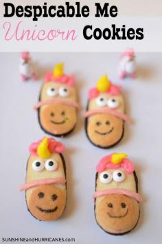 Planning a Despicable Me /Minion party or just looking for a fun snack that is easy to make? Fans of the movies or just about everyone will love these adorable Despicable Me Unicorn Cookies. SunshineandHurricanes.com