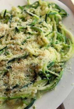 Zucchini Pasta With Cauliflower Alfredo Sauce #recipes #healthyeating #foodie #yummy #nomnom #nomnomnom