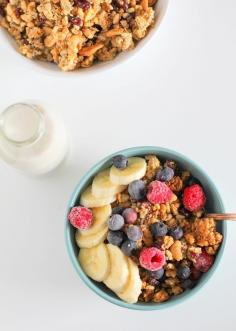 Coconut Walnut Sunflower Seed Paleo Granola | theroastedroot.net #glutenfree #sugarfree #healthy #breakfast #recipe @roastedroot