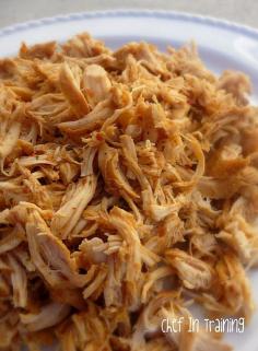 This is Tom's favorite chicken recipe! Cafe Rio Chicken (CrockPot) - 2lbs chicken breast, 1/2 small bottle of zesty italian dressing, 1/2 tbsp minced garlic, 1 pkt ranch dressing mix (mixed w/ 1/2 C water), 1/2 tbsp chili powder, 1/2 tbsp ground cumin. Place all ingredients in crockpot, cook on high 5-6 hr or low 8 hrs. Shred w/ fork and serve how ever you want, great in tacos, burritos, salads, alone, etc!