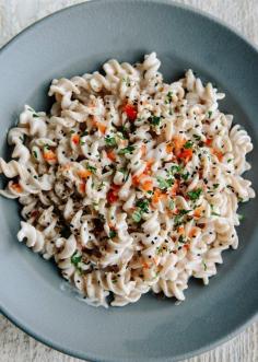 
                    
                        Fusilli with Tahini Yogurt Sauce and Nigella Seeds
                    
                