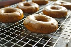 baked pumpkin donuts with maple glaze