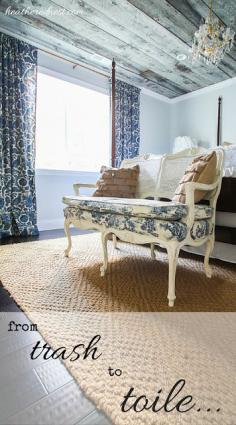 Elegant blue bedroom - toile always looks so delightful.