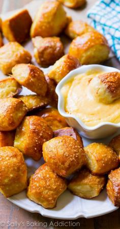 Homemade soft pretzel bites