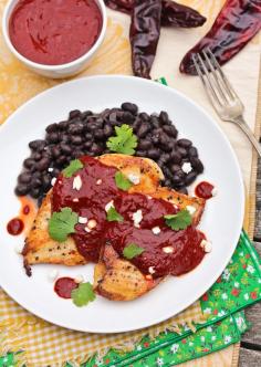 Chicken with smokey red pepper sauce